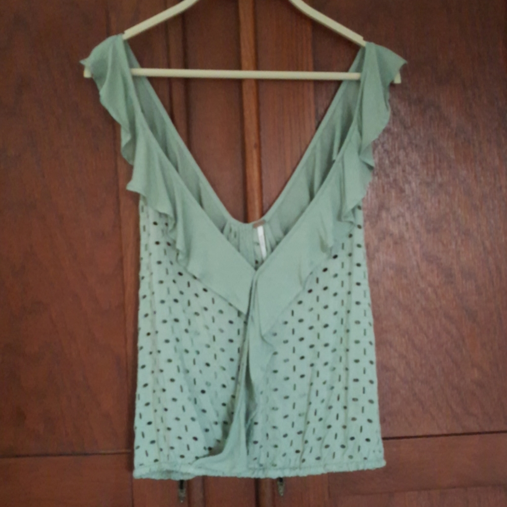 Free People ruffle eyelet tank.